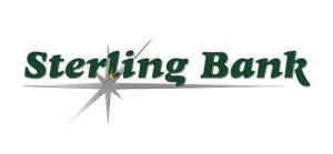 Sterling Bank logo in green with a starburst accent beside the wordmark.